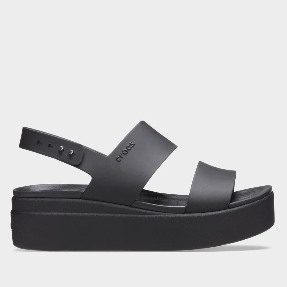 Klapky Crocs Brooklyn Low Wedge 206453-060 - čierne