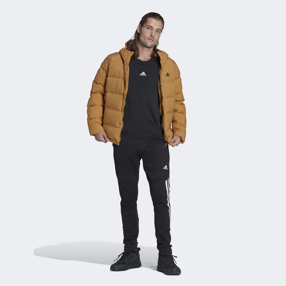 Bunda adidas Helionic Hooded Down HG8748 - hnedé