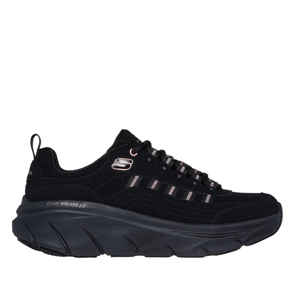 Dámske topánky Skechers Relaxed Fit D'Lux Walker 2.0 Golden Step 150106BKRG - čierne