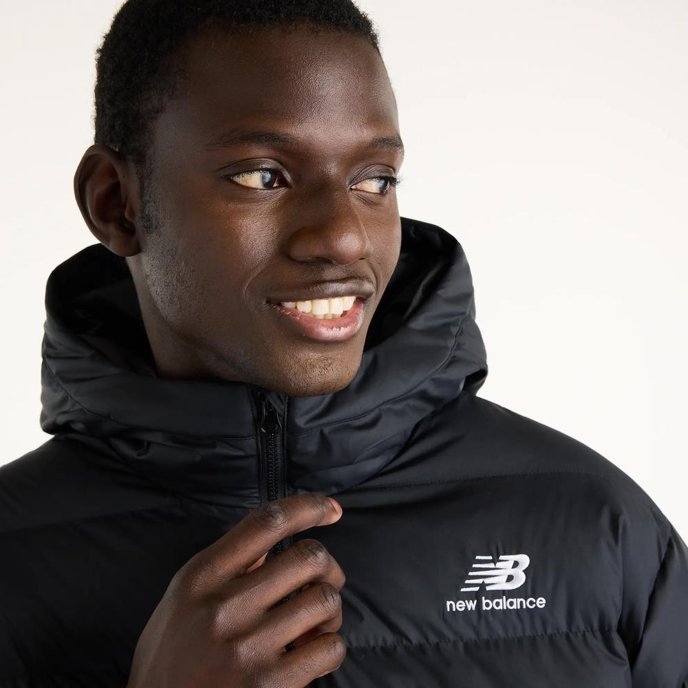 Mužský bunda New Balance Boston Puffer MJ62G17OBK - čierne