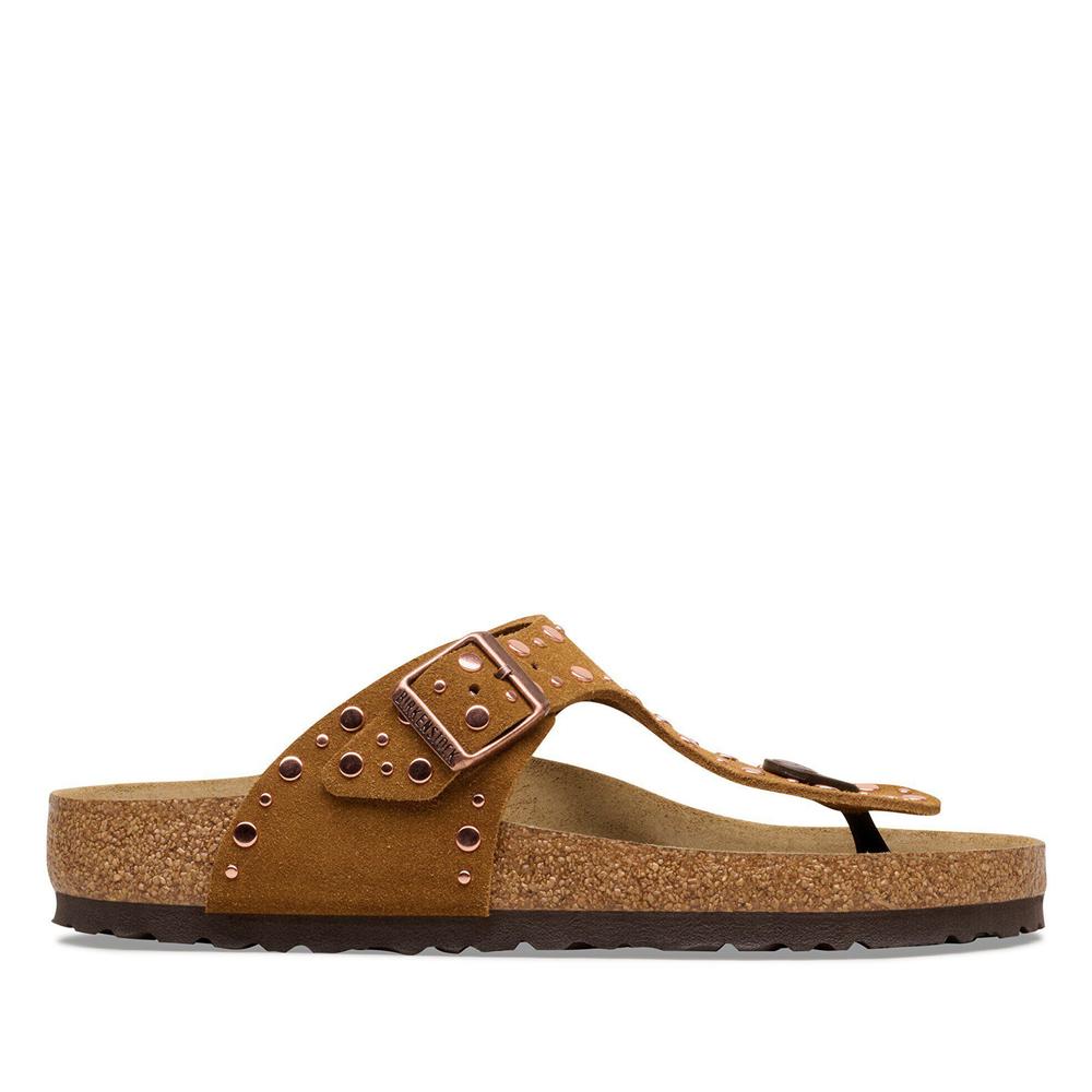 Dámske Žabky Birkenstock Gizeh Rivet 1031649 - hnedé