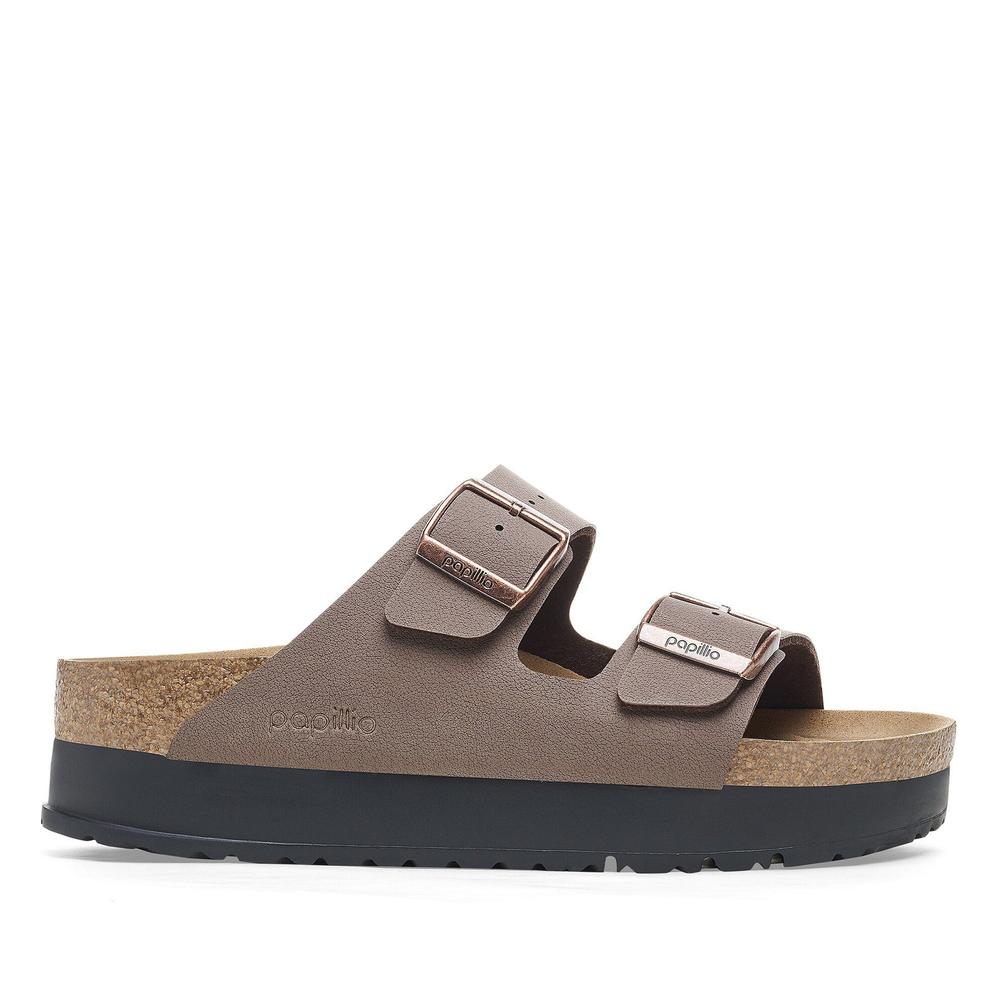 Dámske klapky Birkenstock Arizona PAP Flex Platform 1027417 - hnedé