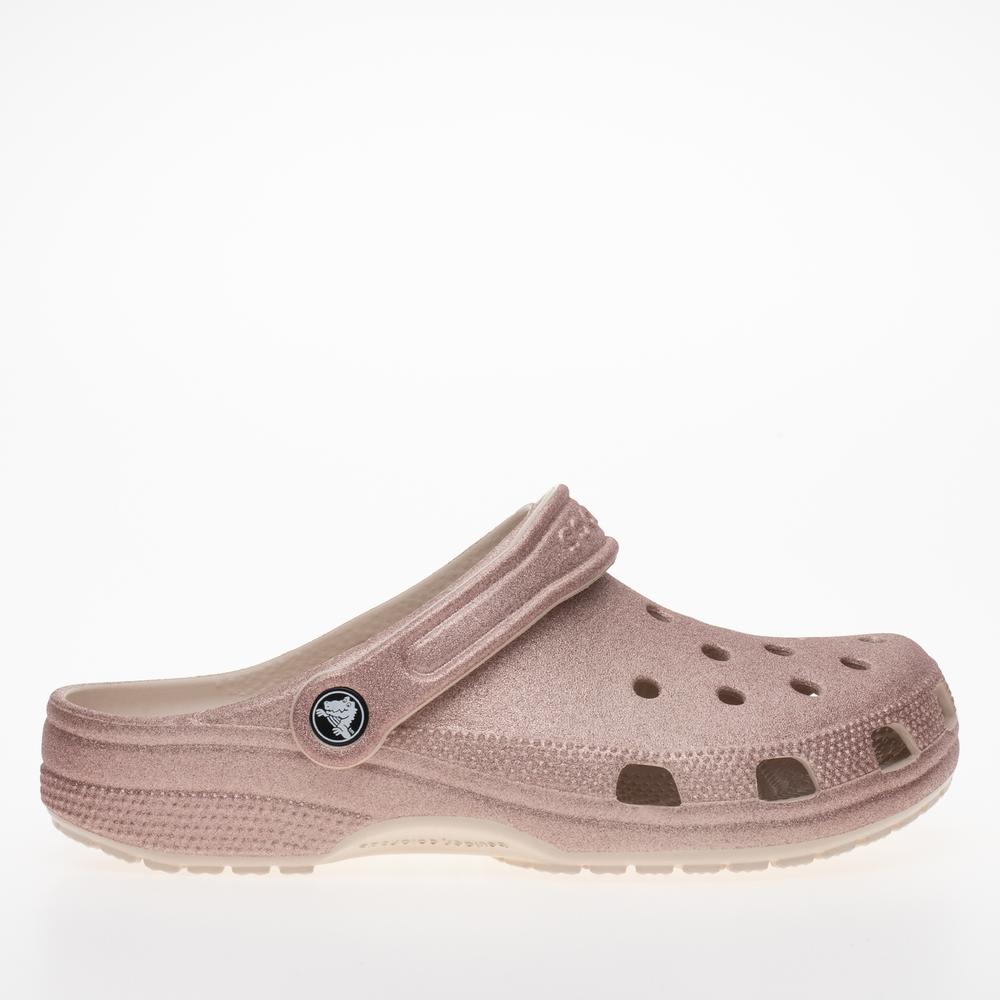 Klapky Crocs Classic Glitter Clog K 206993-6WV - ružové