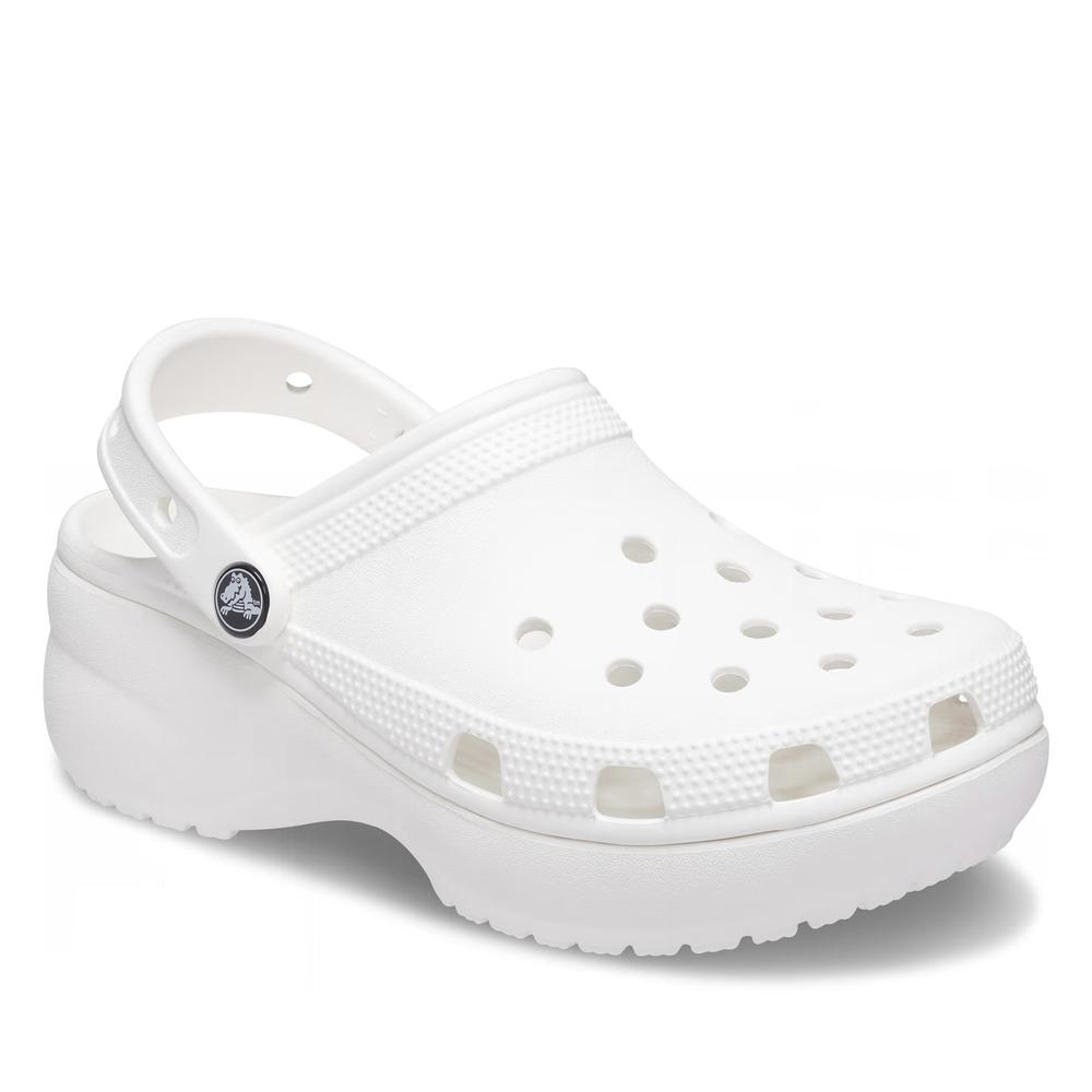 Klapky dámske Crocs Classic Platform Clog 206750-100 - biele