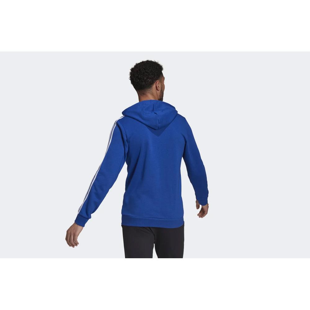 Blúza adidas Essentials French Terry 3-Stripes Full-Zip Hoodie HE4427 - tmavomodré
