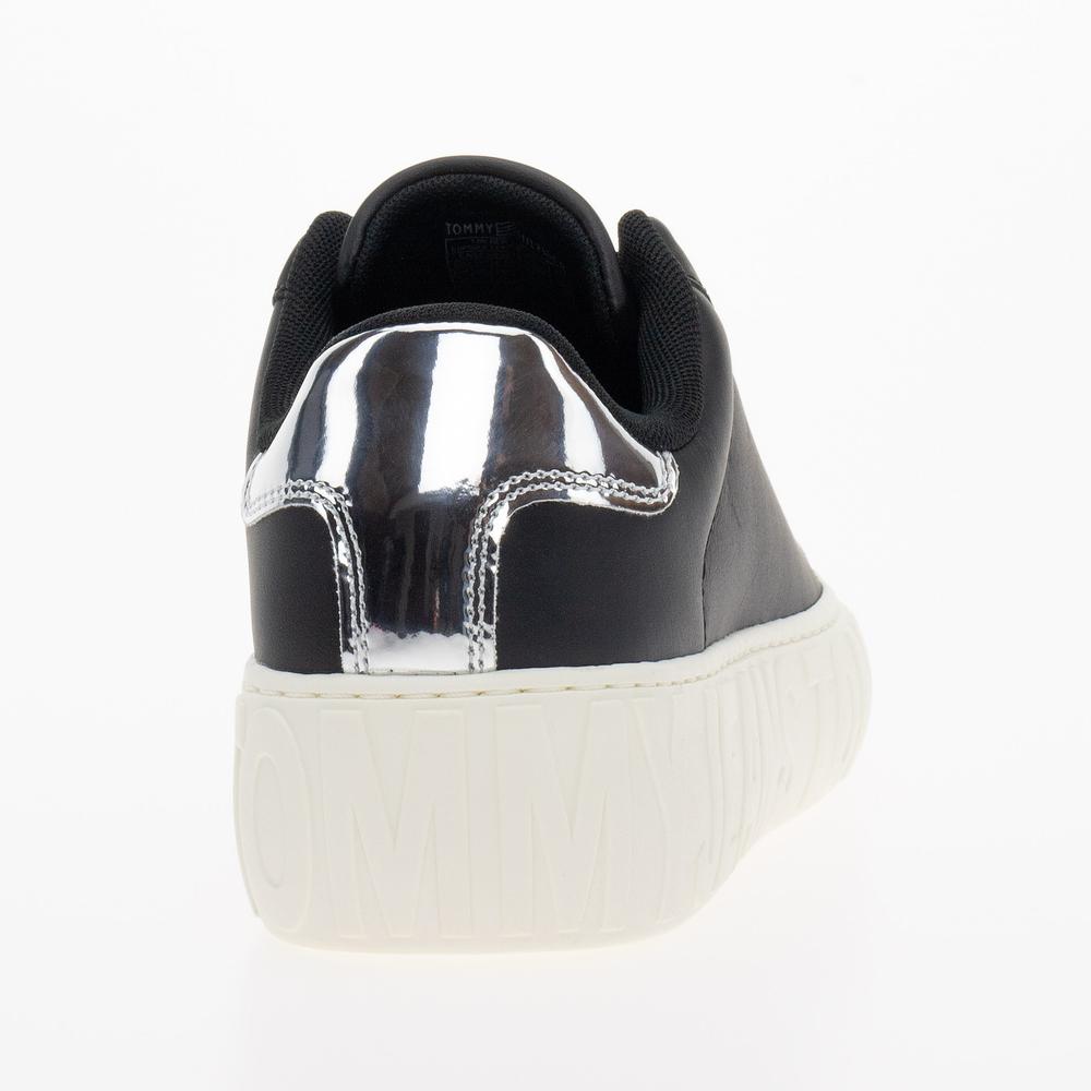 Topánky Tommy Jeans TJW New Cupsole Leath LC EN0EN02273-BDS - čierne