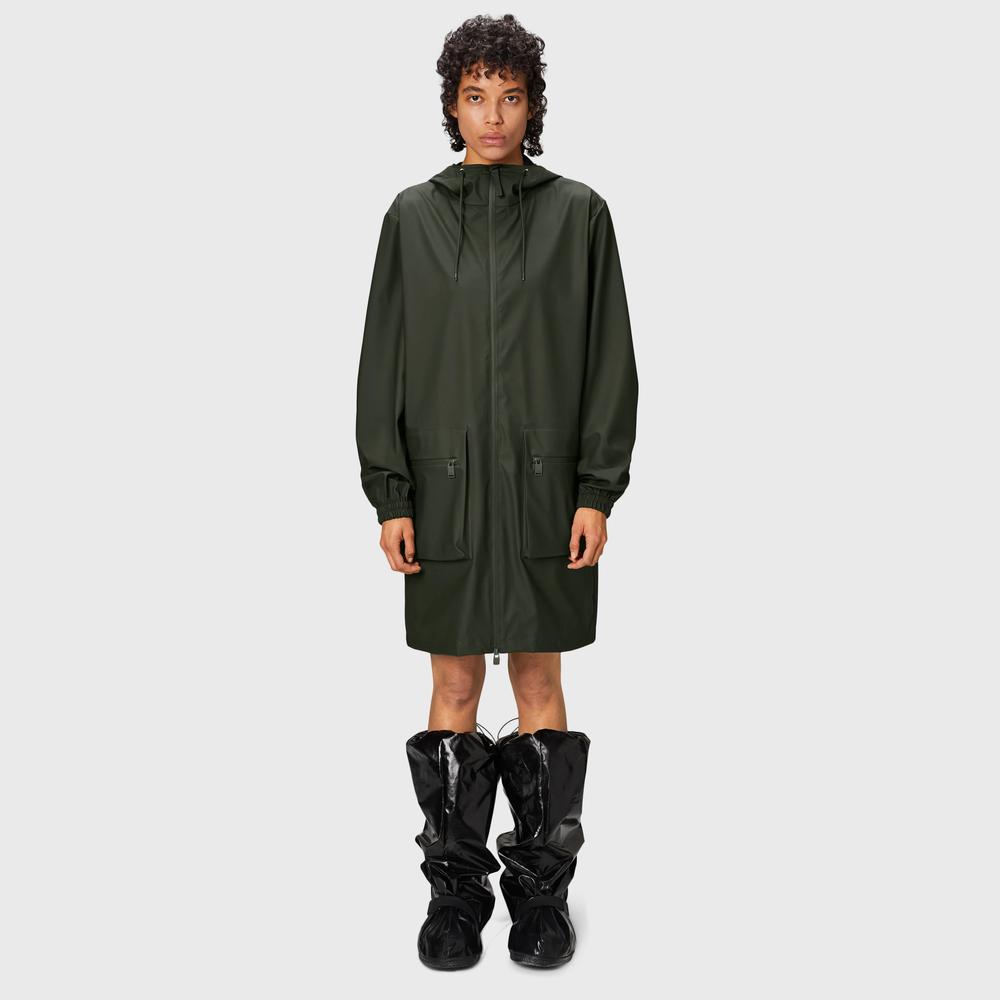 Bunda Rains Cargo Long Jacket 19850-03 - zelené
