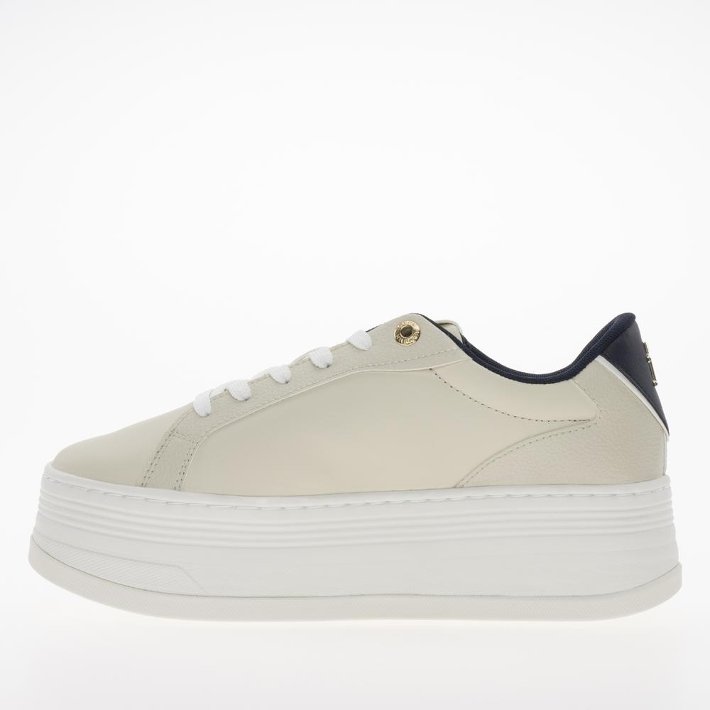 Topánky Tommy Jeans Platform Sneaker Triangle FW0FW08115-ACG - béžové