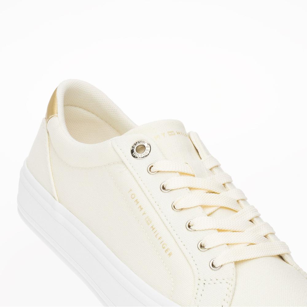 Topánky Tommy Hilfiger Essential Vulc Canvas FW0FW07682-AEF - béžové
