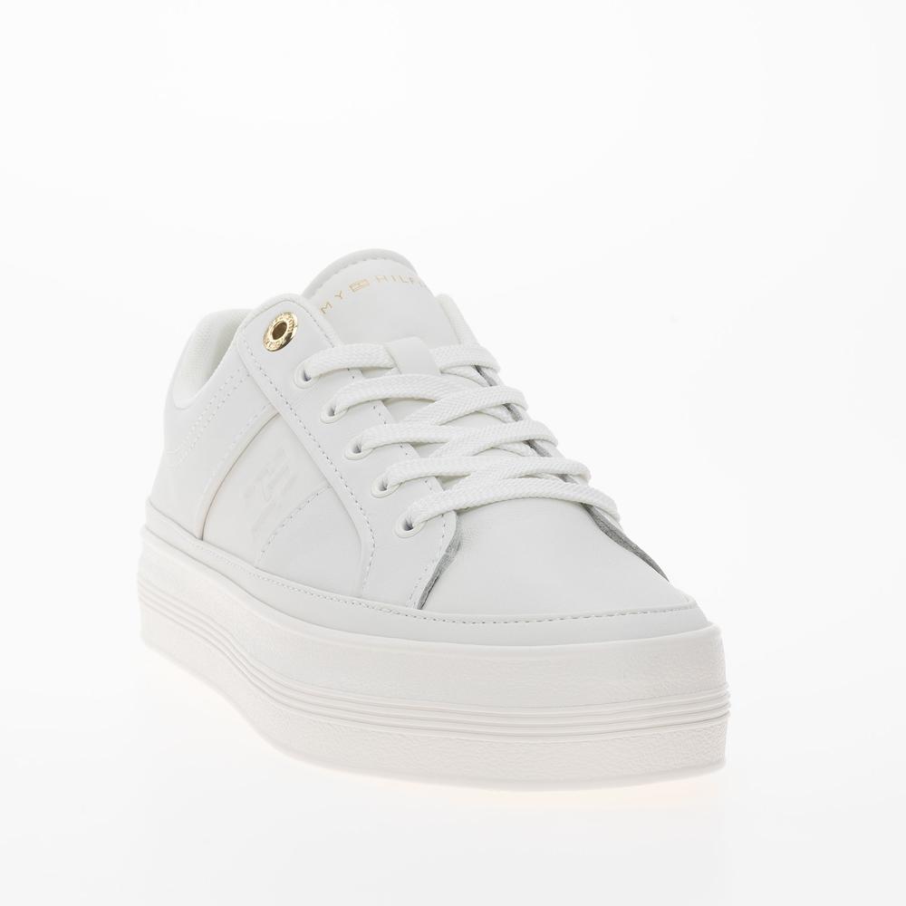 Topánky Tommy Hilfiger Essential TH Monogram Leather Flatform FW0FW07945-YBL - biele