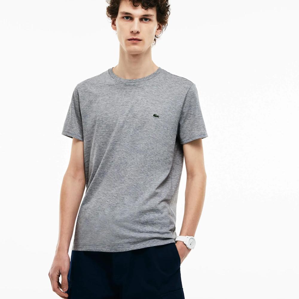 Tričko pánske Lacoste Crew Neck Pima Cotton Jersey TH6709-CCA - šedý