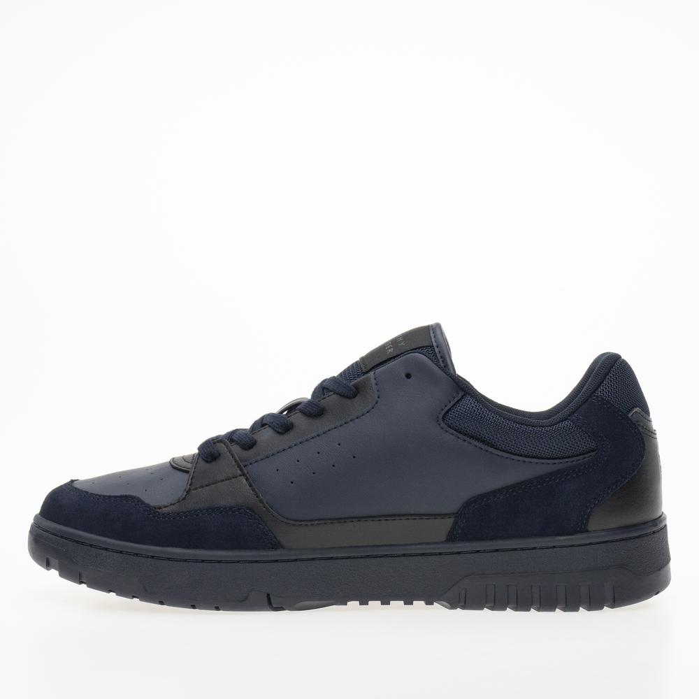 Topánky Tommy Hilfiger Basket Core Lth Mix Ess FM0FM05058-DW5 - tmavomodré