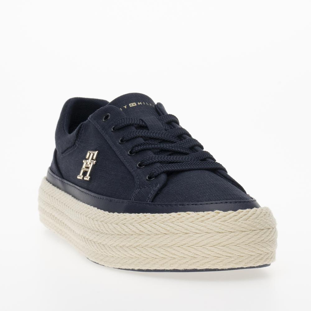 Topánky Tommy Hilfiger Vulc Sneaker Linnen FW0FW07673-DW6 - tmavomodré