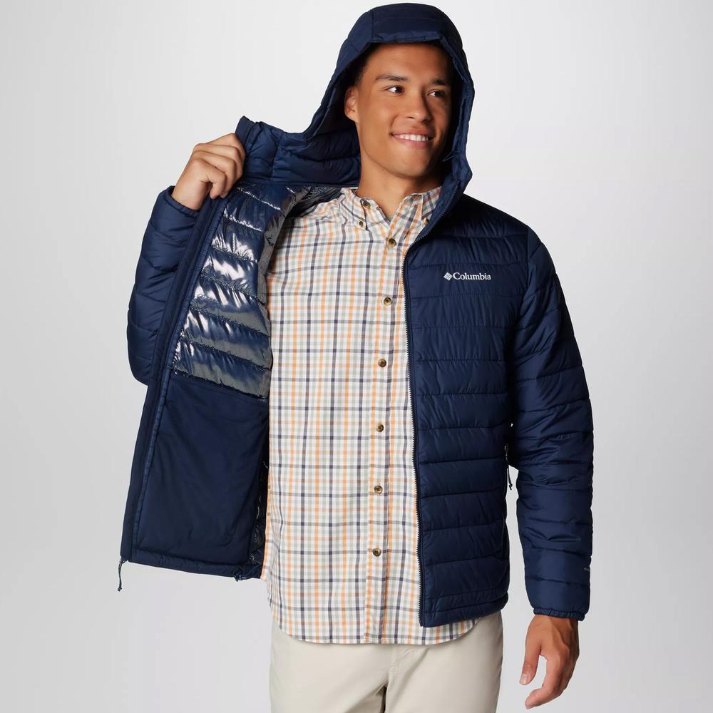 Bunda Columbia Powder Lite II Hooded 2086944464 - tmavomodré