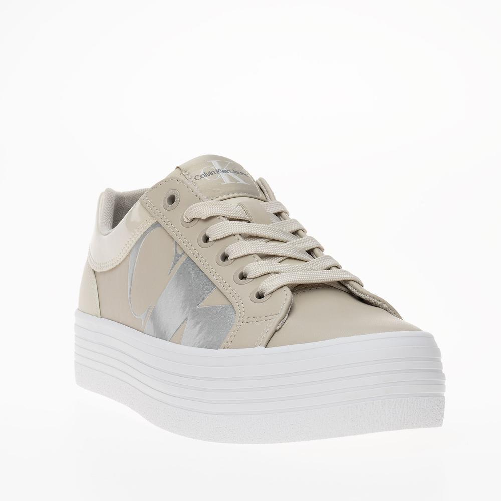 Topánky Calvin Klein Bold Vulc Flatform Low Leather NBS MET YW0YW01414-02X - béžové
