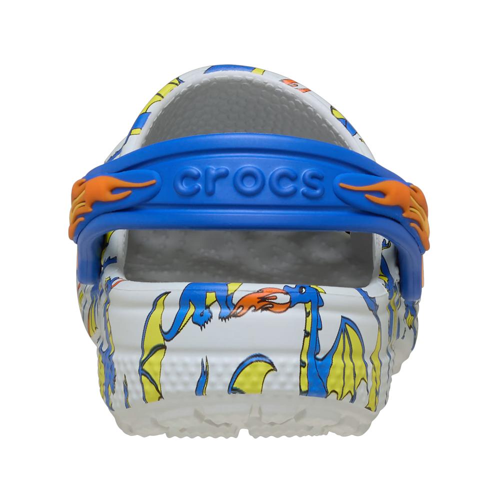 Klapky Crocs Toddler Classic Dragon Graphic Clog 212514-1FT - šedý