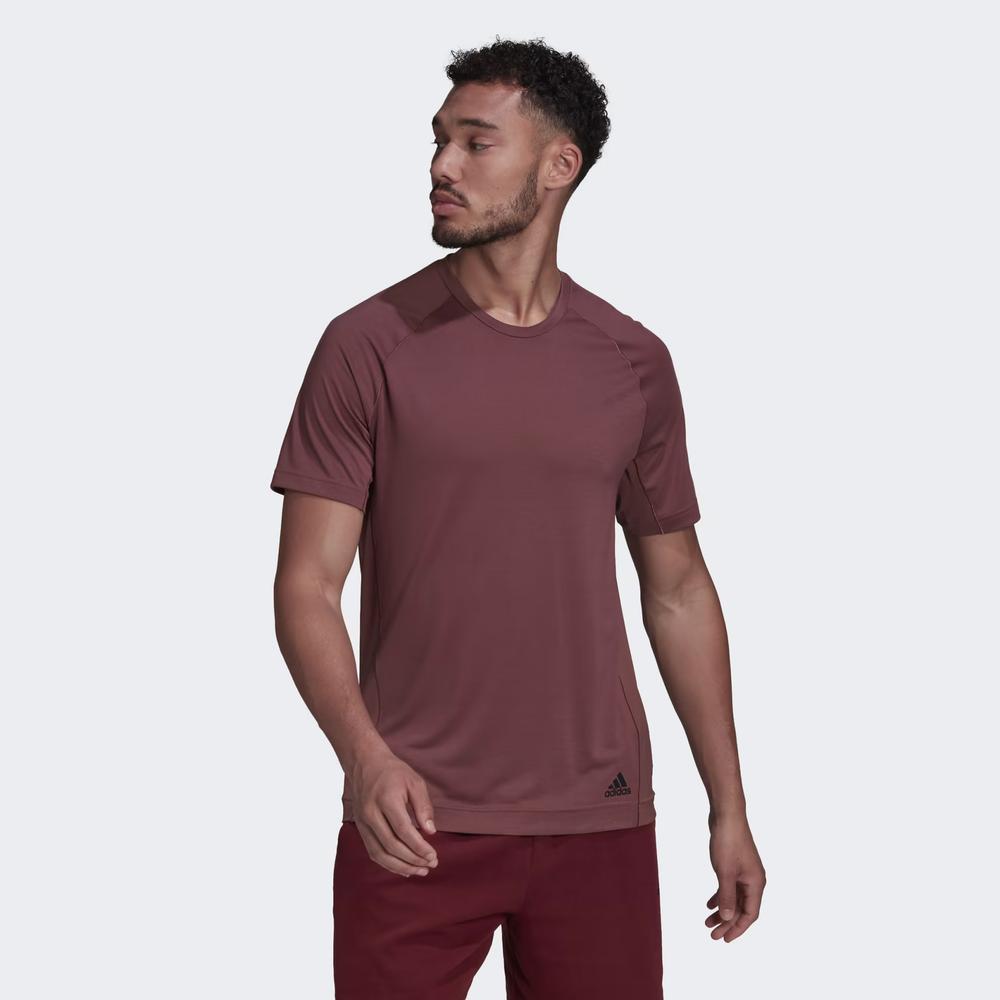 Tričko adidas Yoga Training HC2642 - bordóvé