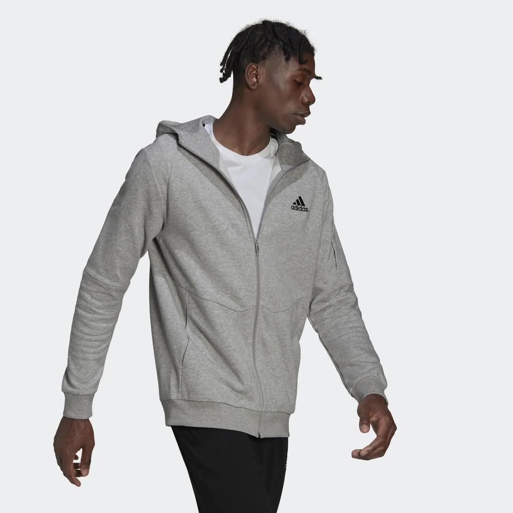 Blúza adidas Essentials 4 Gameday Full-Zip Hoodie HE1806 - šedý