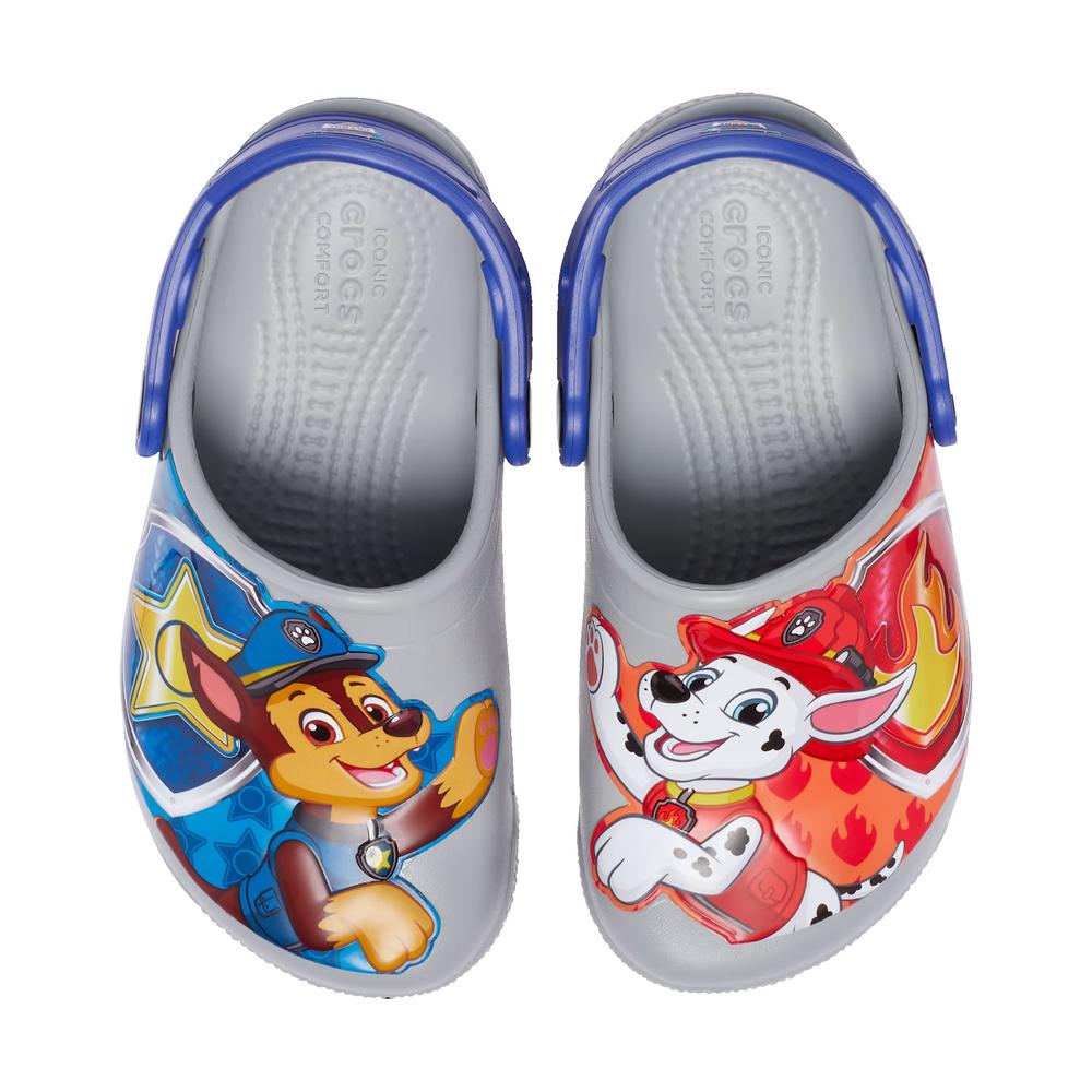Klapky Crocs Toddler Fun Lab Paw Patrol Patch Clog 207487-007 - šedý