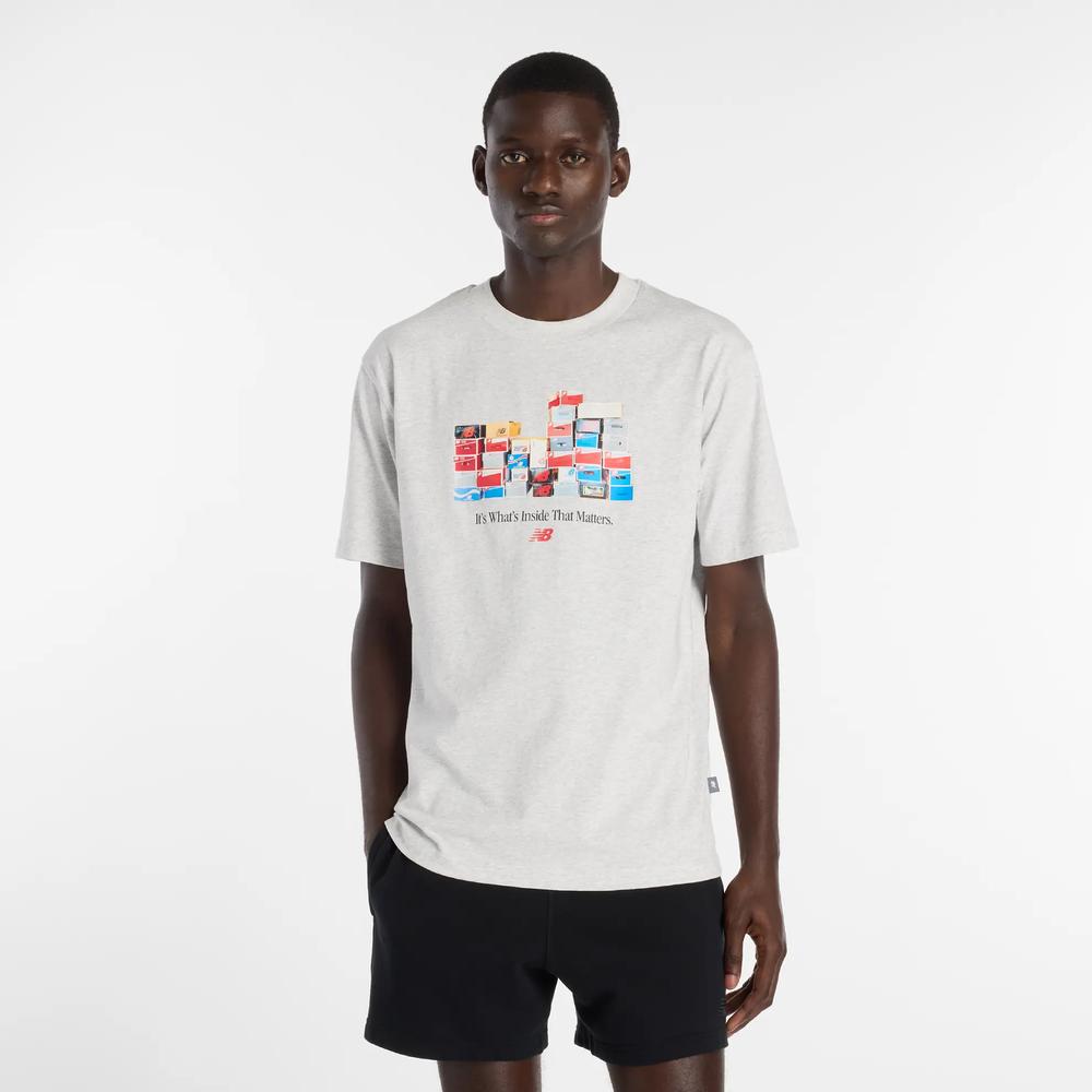 Pánske tričko New Balance MT61H0DXAHH - šedý