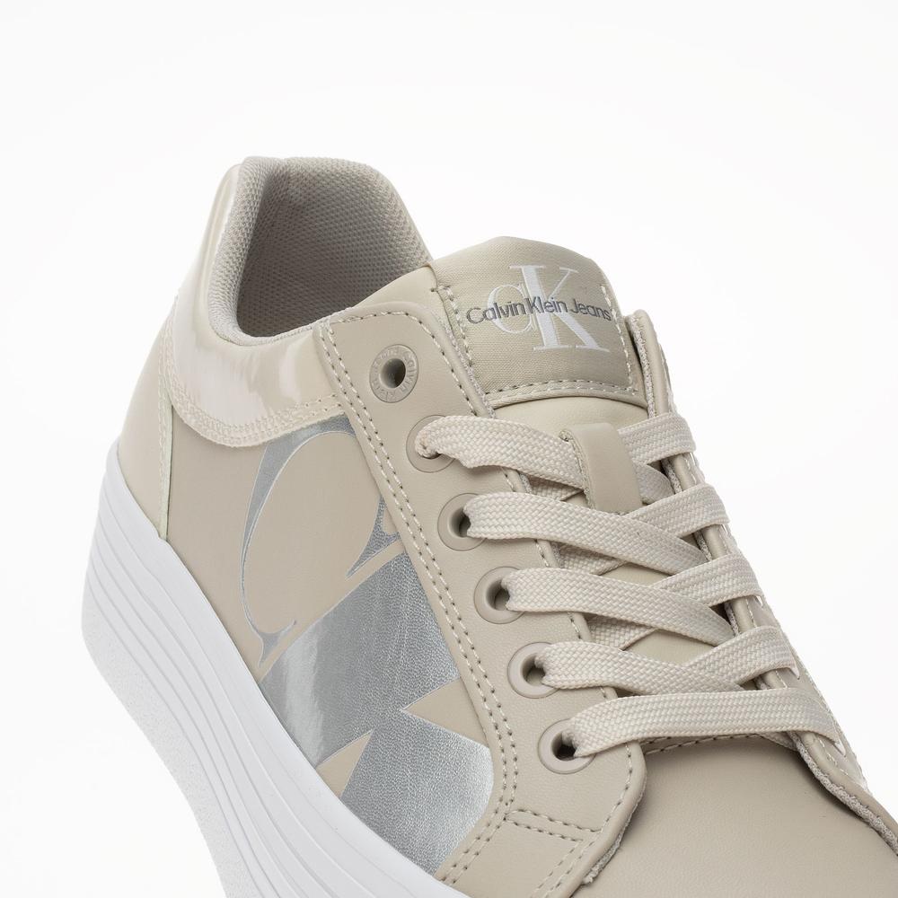 Topánky Calvin Klein Bold Vulc Flatform Low Leather NBS MET YW0YW01414-02X - béžové