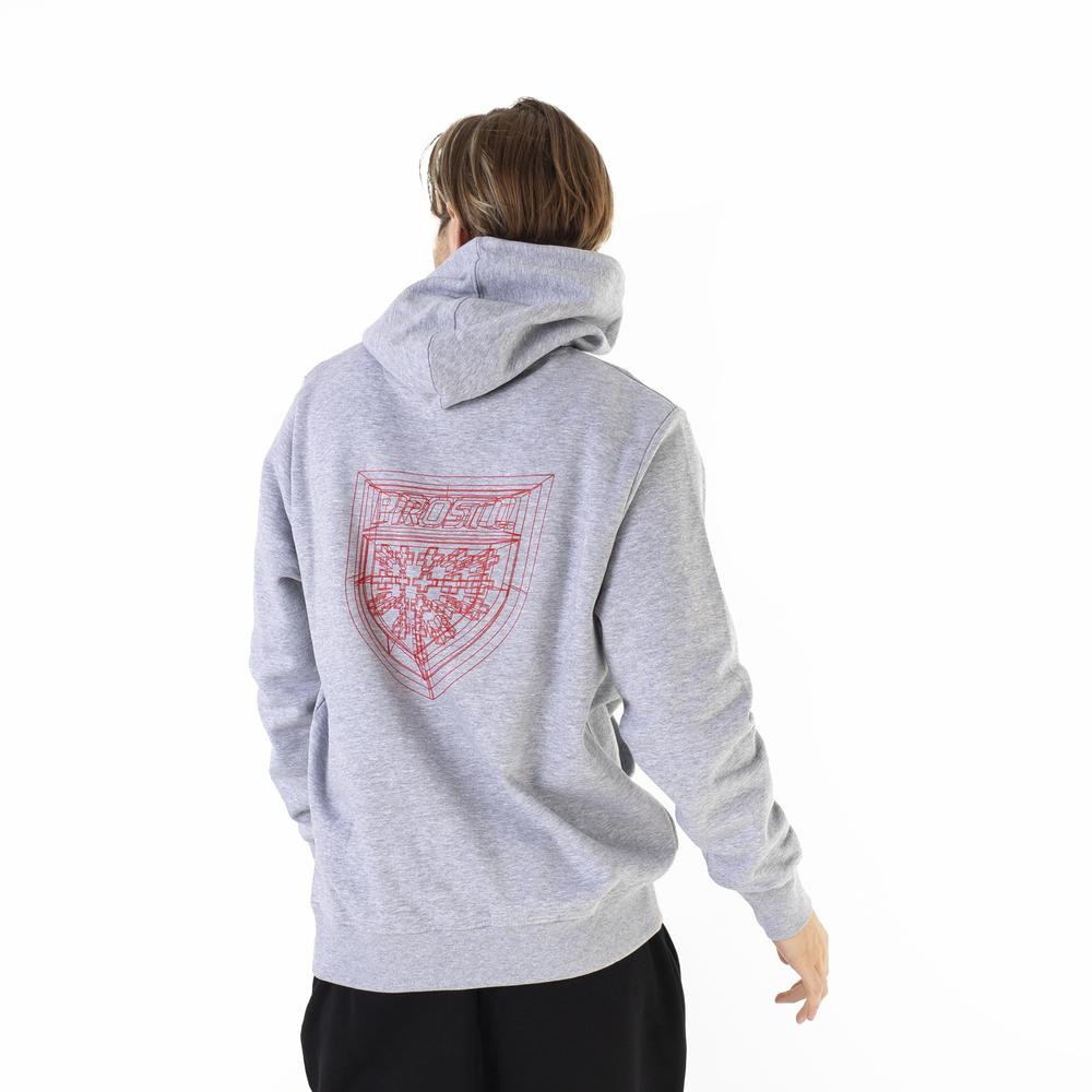 Blúza Prosto Klasyk Hoodie Adloot KL232MSWE2052 - šedý