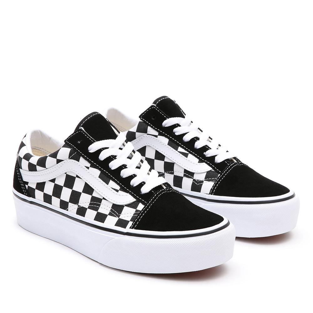 Topánky Vans Checkerboard Old Skool Platform VN0A3B3UHRK1 - čierne