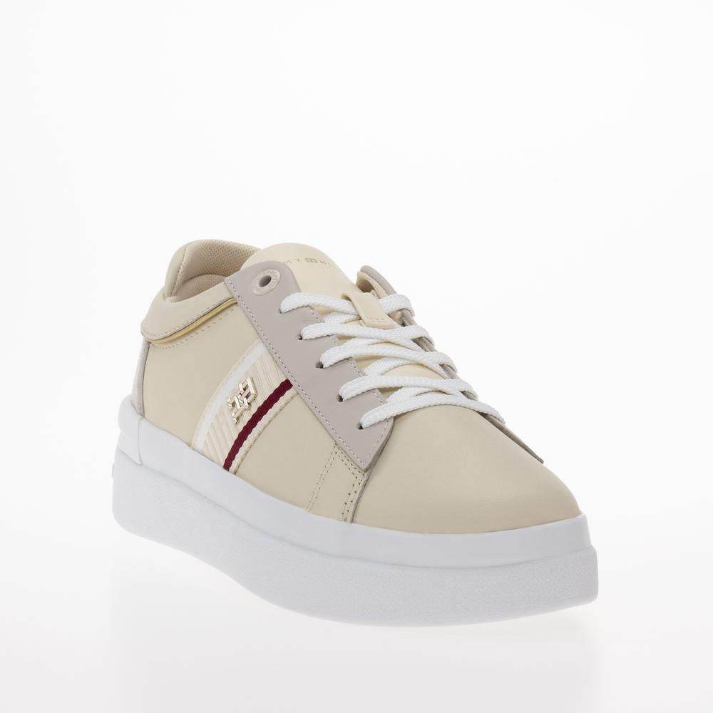 Topánky Tommy Hilfiger Corp Webbing Court Sneaker FW0FW07387-AA8 - béžové