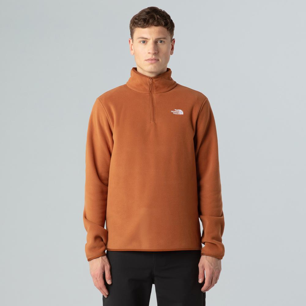Blúza pánske The North Face Glacier 1/4 Zip Fleece 0A8D0QBOE1 - hnedé