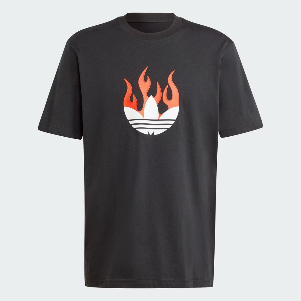 Tričko adidas Originals Flames Logo IS0178 - čierne