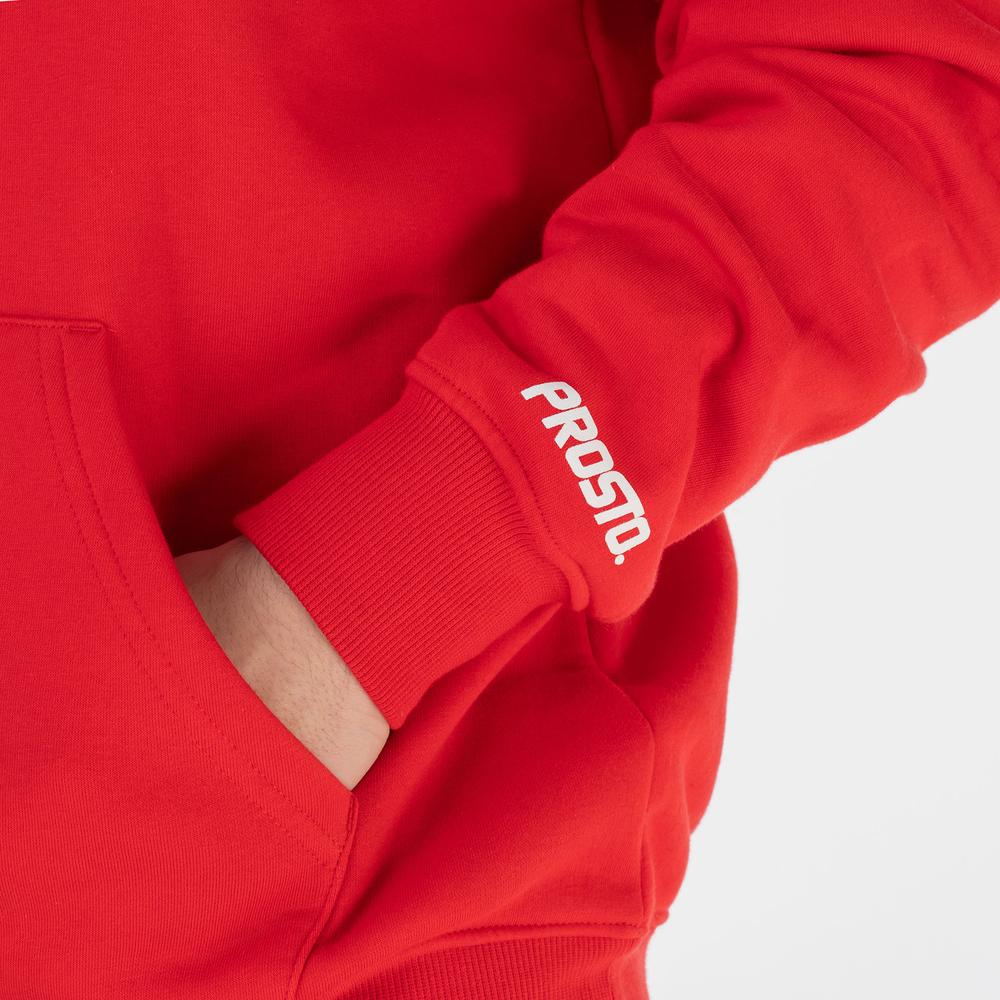 Blúza Prosto Klasyk Hoodie KL232MSWE2094 - červené