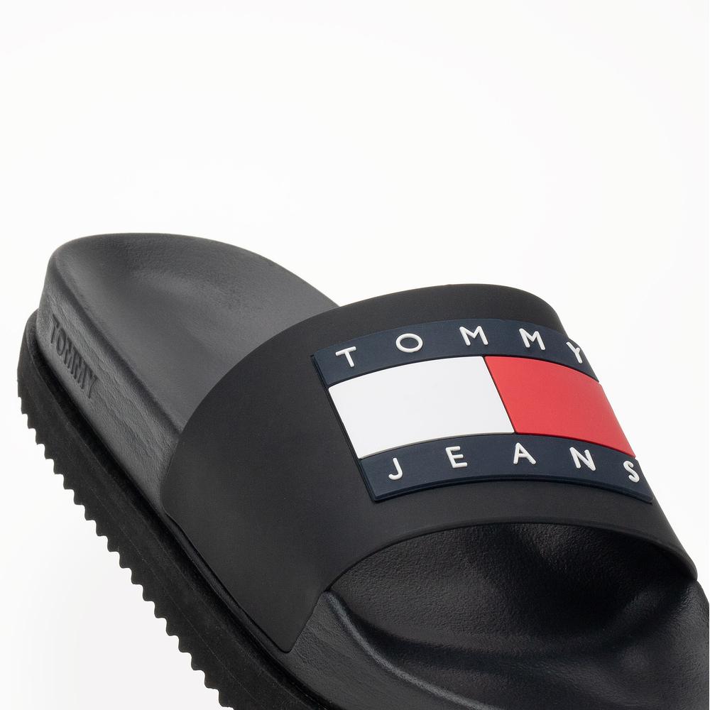Klapky Tommy Jeans Elevated Flatform EN0EN02451-BDS - čierne