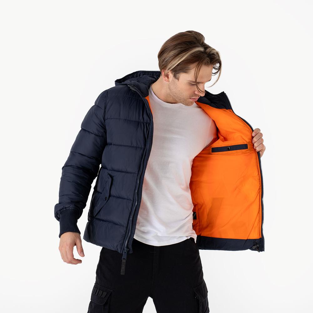 Bunda Alpha Industries Hooded Puffer 11811307 - tmavomodré