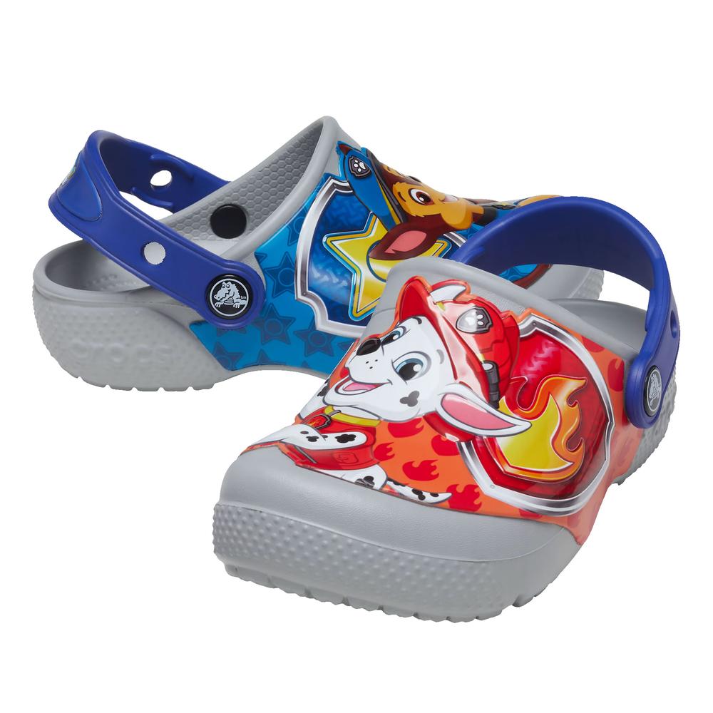 Klapky Crocs Toddler Fun Lab Paw Patrol Patch Clog 207487-007 - šedý