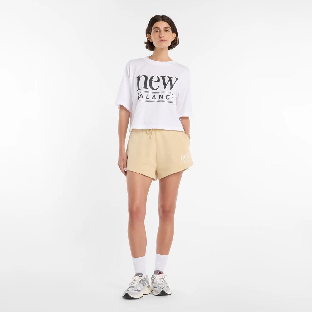 Dámske šortky New Balance WB61Y80AABC - béžové