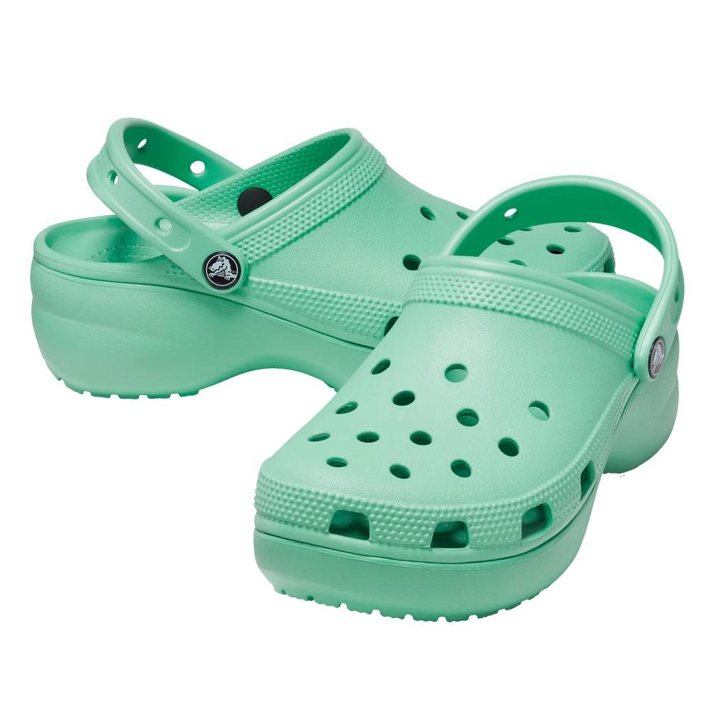 Klapky Crocs Classic Platform Clog 206750-3UG - zelené