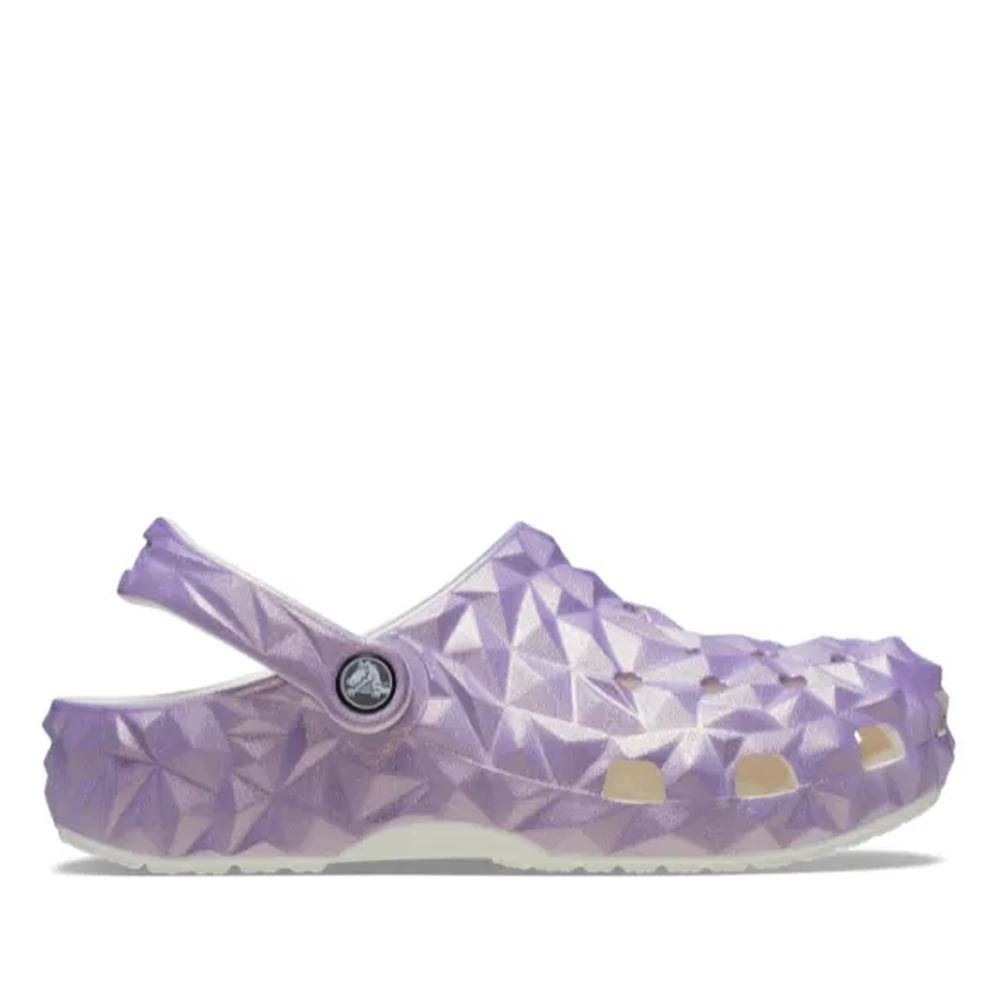 Klapky Crocs Classic Iridescent Geometric Clog 209841-100 - fialové