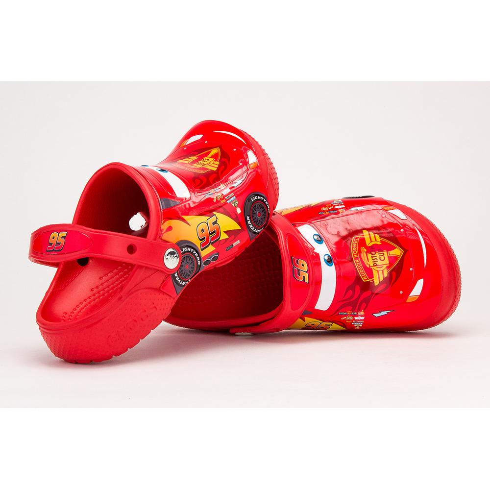 Klapky Crocs Fun Lab Cars Clog Flame 204116-8C1 - červené