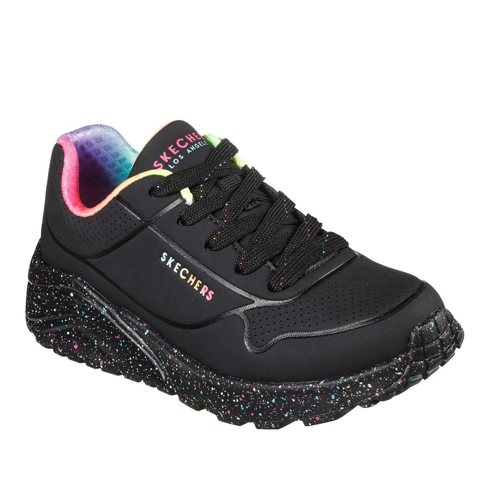 Detské topánky Skechers Uno Lite Rainbow Speckle 310456LBKMT - čierne