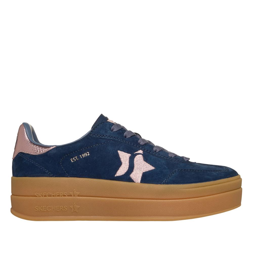 Dámske topánky Skechers Academy HI - Elevated Essence 185430NVPK - tmavomodré