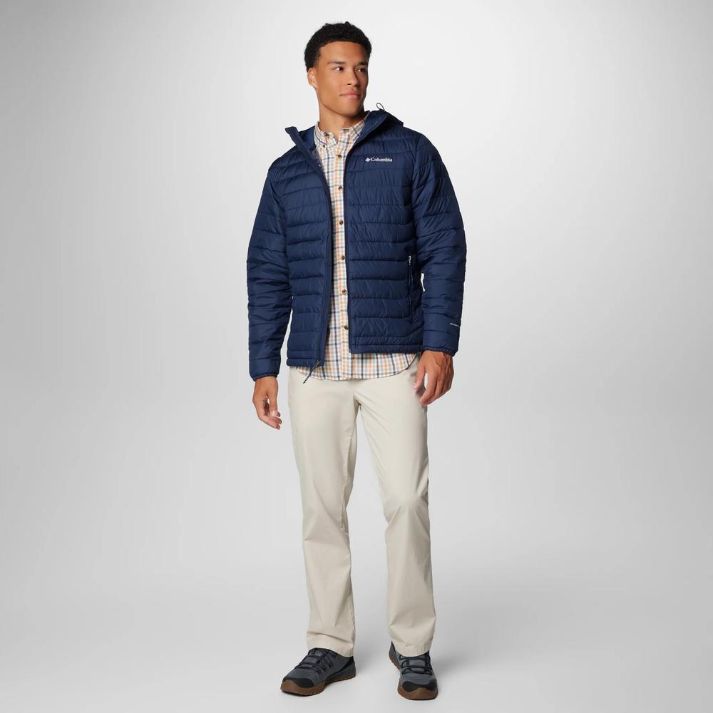 Bunda Columbia Powder Lite II Hooded 2086944464 - tmavomodré