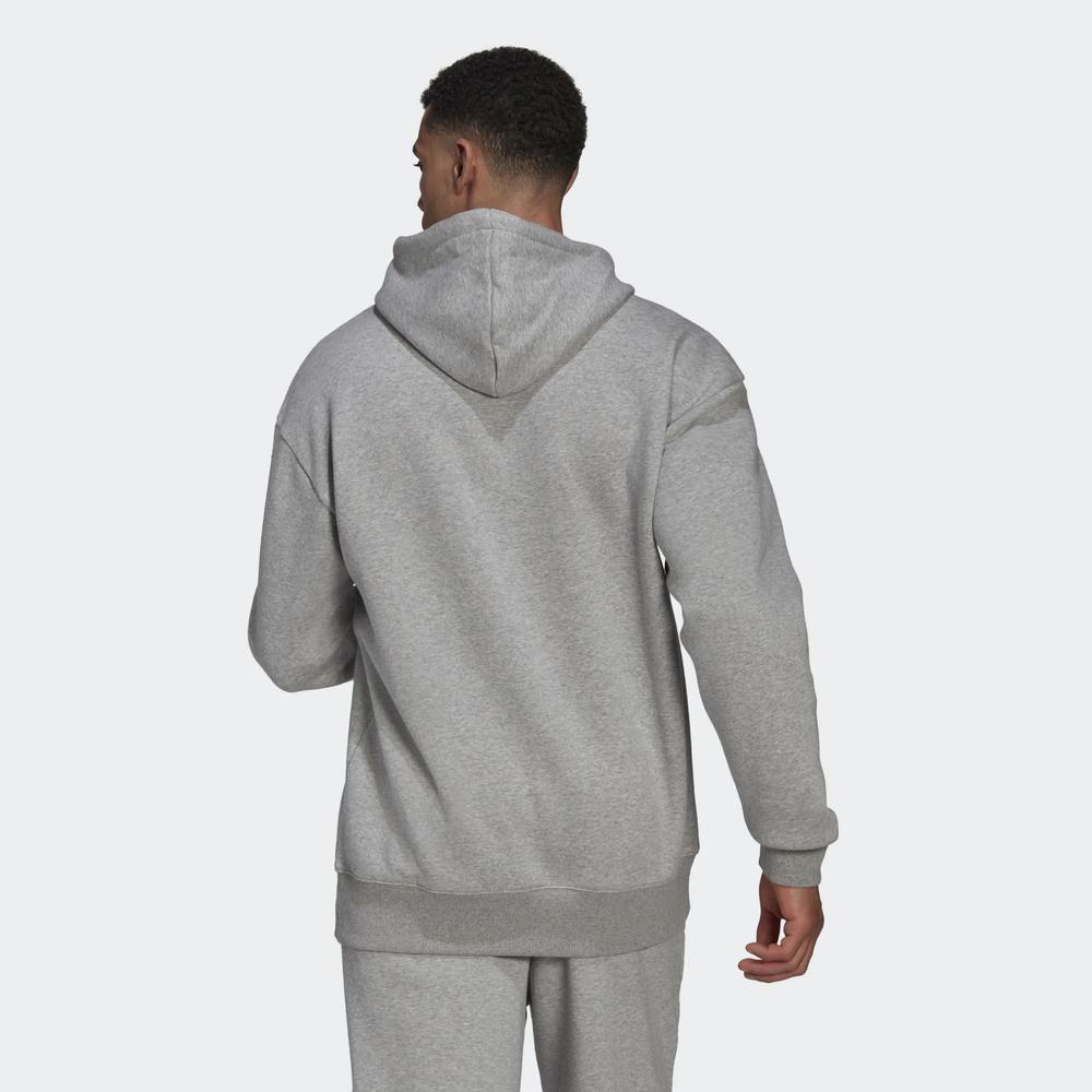 Blúza adidas Essentials Feelvivid Cotton Fleece Drop Shoulder Hoodie HK2830 - šedý