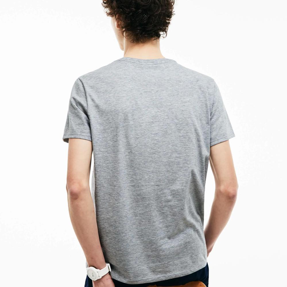 Tričko pánske Lacoste Crew Neck Pima Cotton Jersey TH6709-CCA - šedý