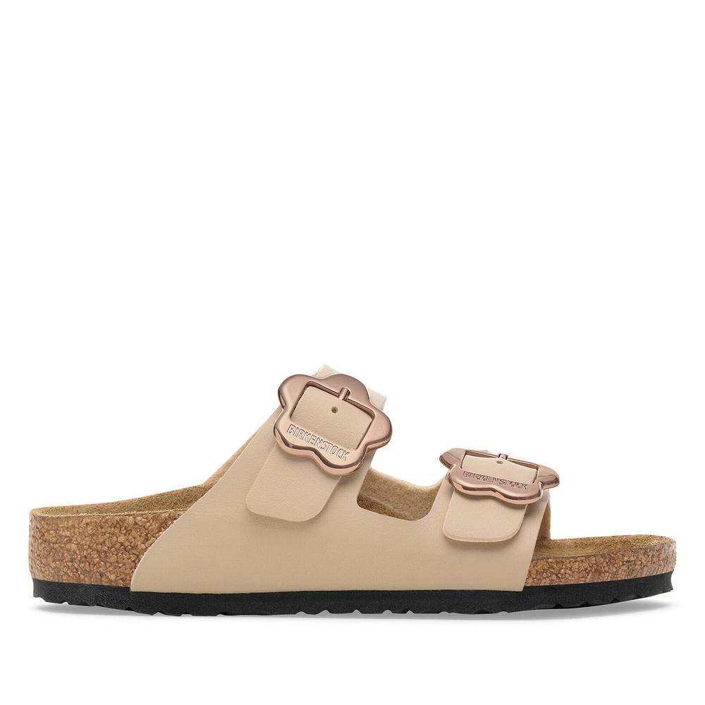Klapky mládež Birkenstock Arizona Flower Buckle 1030419 - béžové