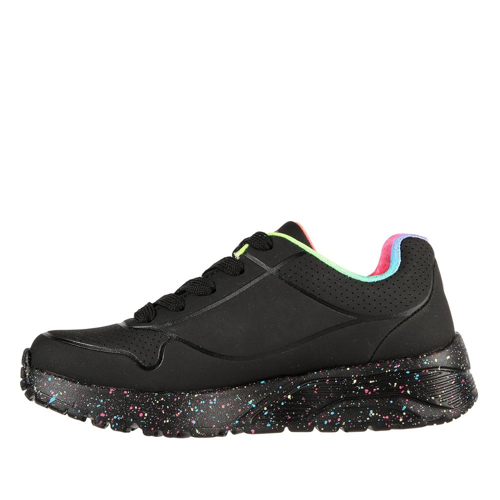 Detské topánky Skechers Uno Lite Rainbow Speckle 310456LBKMT - čierne