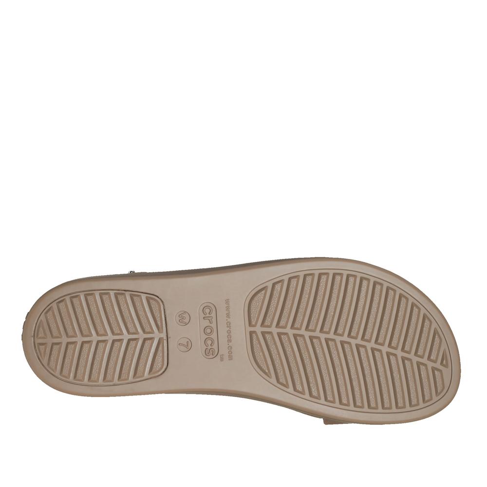 Klapky Crocs Brooklyn Low Wedge 206453-2EL - béžové
