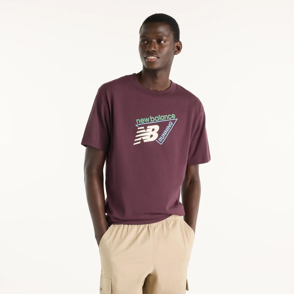 Pánske tričko New Balance Classic Tri-Logo MT61N1YVYLR - bordóvé
