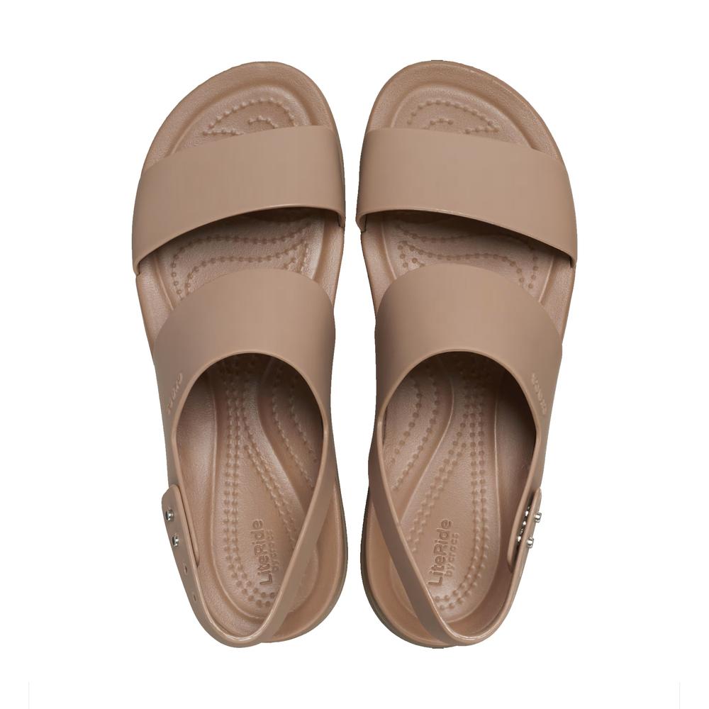 Klapky Crocs Brooklyn Low Wedge 206453-2EL - béžové
