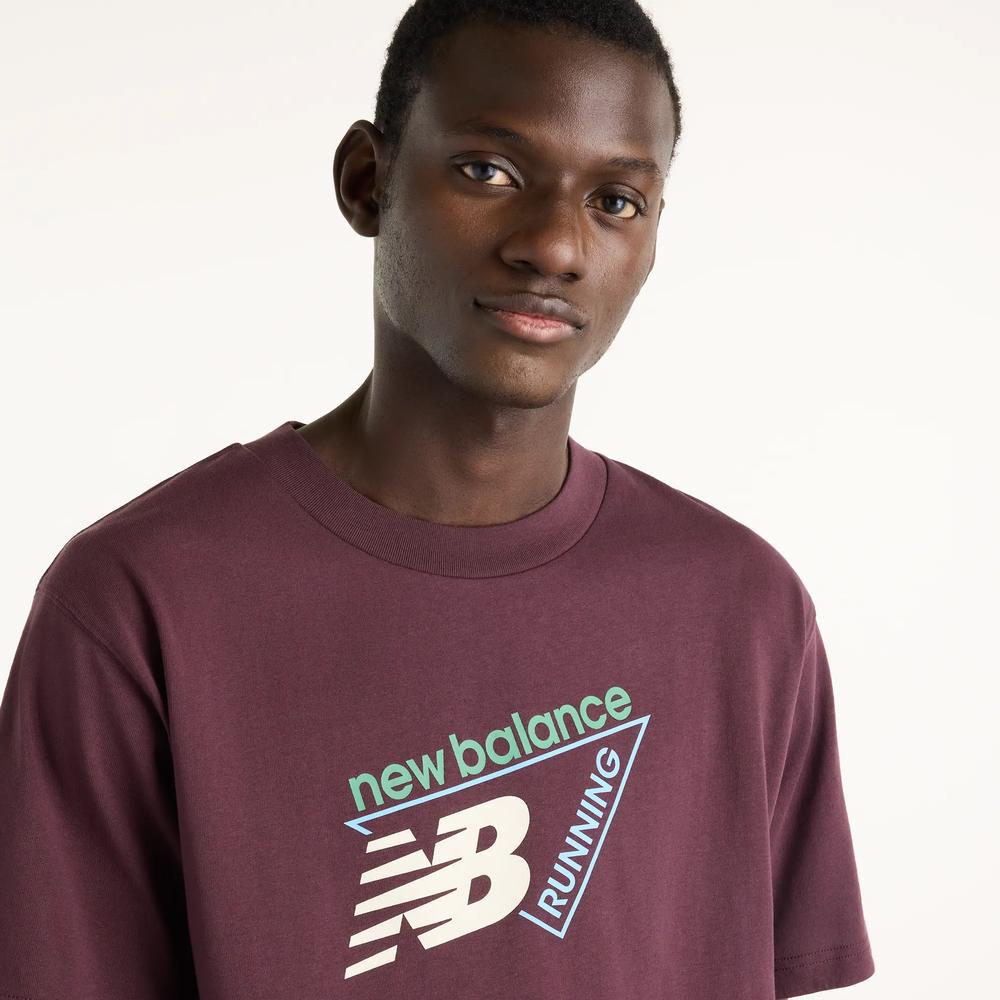 Pánske tričko New Balance Classic Tri-Logo MT61N1YVYLR - bordóvé
