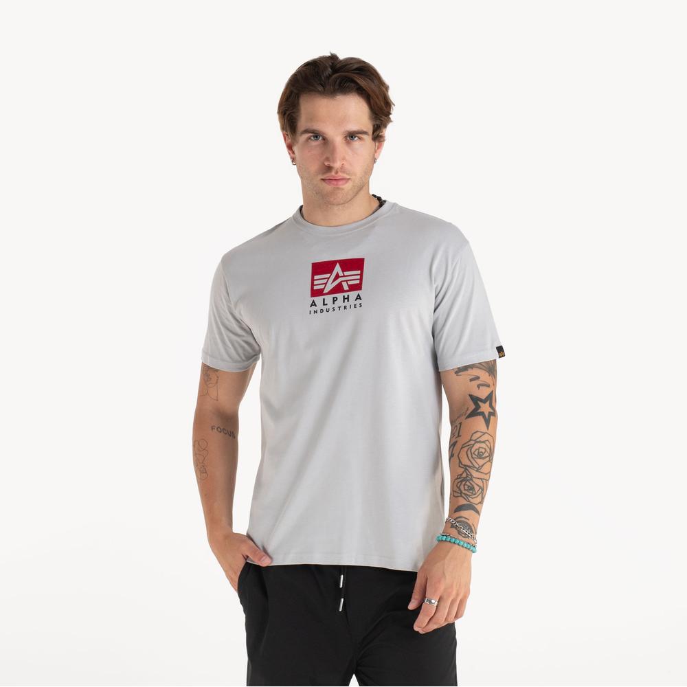 Tričko Alpha Industries Satin Logo 148513666 - šedý